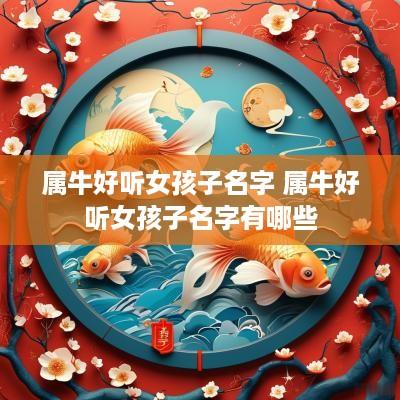 属牛好听女孩子名字 属牛好听女孩子名字有哪些