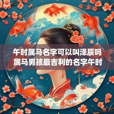 午时属马名字可以叫泽辰吗 属马男孩最吉利的名字午时出生