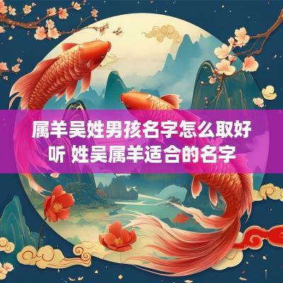 属羊吴姓男孩名字怎么取好听 姓吴属羊适合的名字