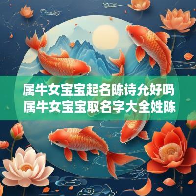 属牛女宝宝起名陈诗允好吗 属牛女宝宝取名字大全姓陈