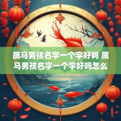属马男孩名字一个字好吗 属马男孩名字一个字好吗怎么取