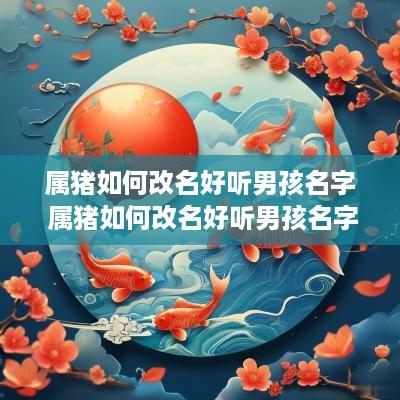 属猪如何改名好听男孩名字 属猪如何改名好听男孩名字大全