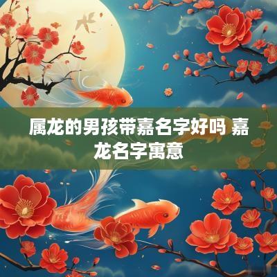属龙的男孩带嘉名字好吗 嘉龙名字寓意