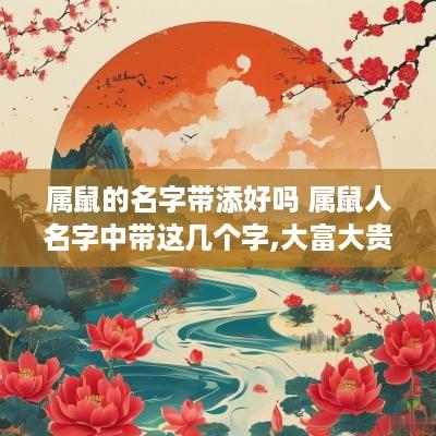 属鼠的名字带添好吗 属鼠人名字中带这几个字,大富大贵,转发行大运