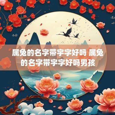 属兔的名字带宇字好吗 属兔的名字带宇字好吗男孩