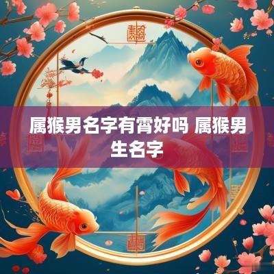 属猴男名字有霄好吗 属猴男生名字
