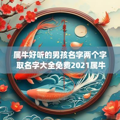属牛好听的男孩名字两个字 取名字大全免费2025属牛的男孩子两个字