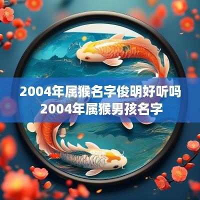 2004年属猴名字俊明好听吗 2004年属猴男孩名字