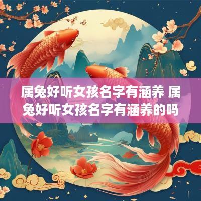 属兔好听女孩名字有涵养 属兔好听女孩名字有涵养的吗