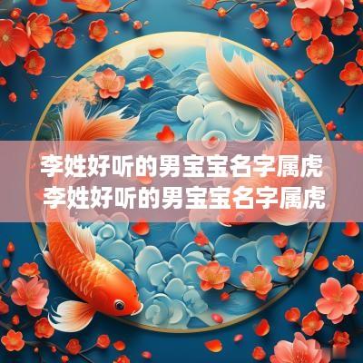 李姓好听的男宝宝名字属虎 李姓好听的男宝宝名字属虎起名