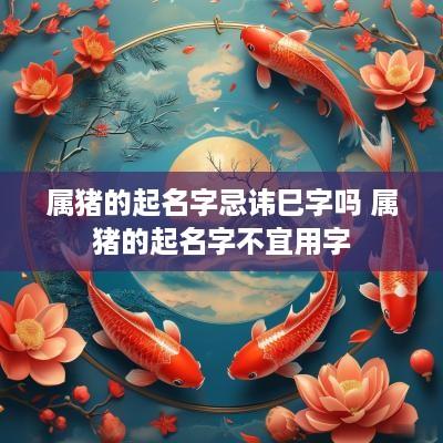 属猪的起名字忌讳巳字吗 属猪的起名字不宜用字