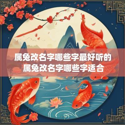 属兔改名字哪些字最好听的 属兔改名字哪些字适合