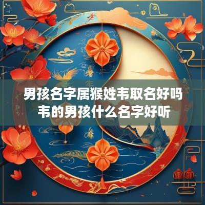 男孩名字属猴姓韦取名好吗 韦的男孩什么名字好听