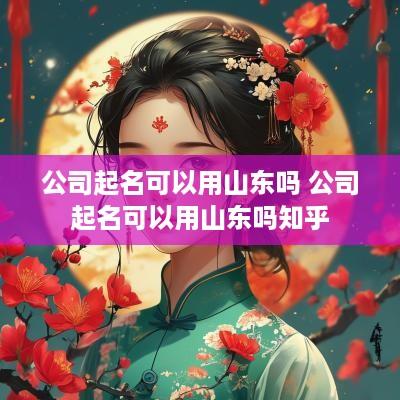 公司起名可以用山东吗 公司起名可以用山东吗知乎