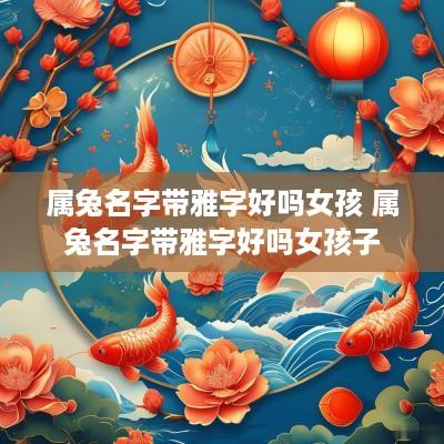 属兔名字带雅字好吗女孩 属兔名字带雅字好吗女孩子