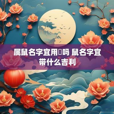 属鼠名字宜用瑀吗 鼠名字宜带什么吉利