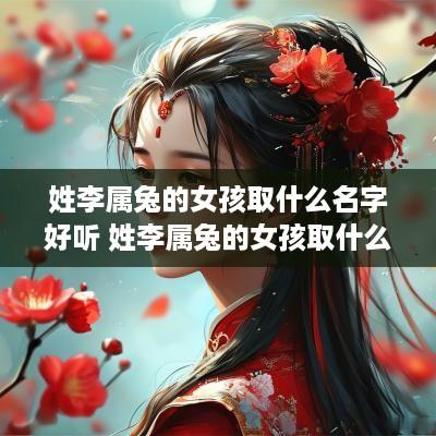 姓李属兔的女孩取什么名字好听 姓李属兔的女孩取什么名字好听点