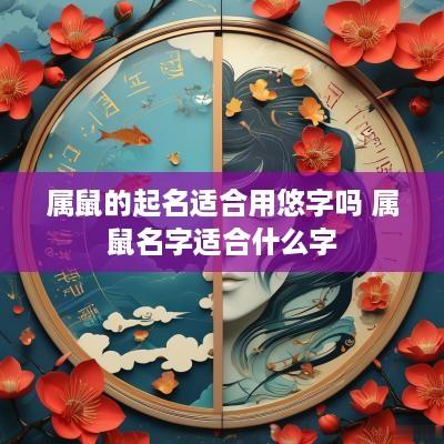 属鼠的起名适合用悠字吗 属鼠名字适合什么字