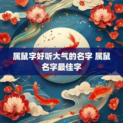 属鼠字好听大气的名字 属鼠名字最佳字