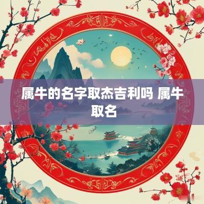 属牛的名字取杰吉利吗 属牛 取名