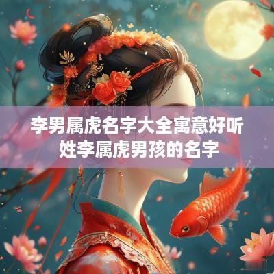 李男属虎名字大全寓意好听 姓李属虎男孩的名字
