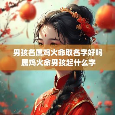 男孩名属鸡火命取名字好吗 属鸡火命男孩起什么字