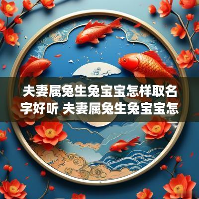 夫妻属兔生兔宝宝怎样取名字好听 夫妻属兔生兔宝宝怎样取名字好听点