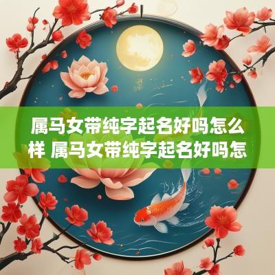 属马女带纯字起名好吗怎么样 属马女带纯字起名好吗怎么样呢