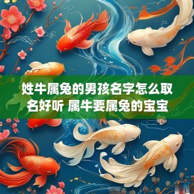 姓牛属兔的男孩名字怎么取名好听 属牛要属兔的宝宝