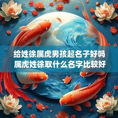 给姓徐属虎男孩起名子好吗 属虎姓徐取什么名字比较好