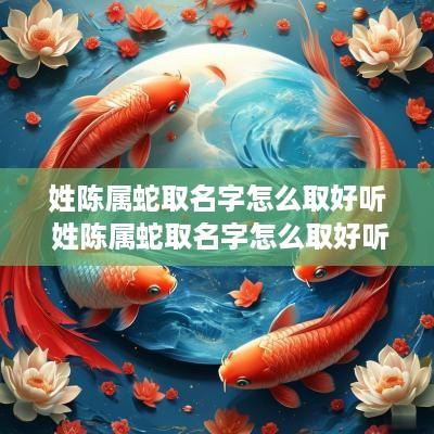姓陈属蛇取名字怎么取好听 姓陈属蛇取名字怎么取好听点
