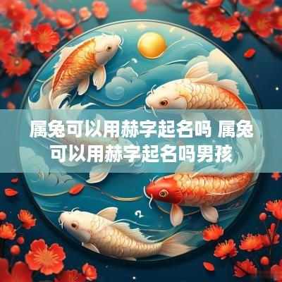 属兔可以用赫字起名吗 属兔可以用赫字起名吗男孩