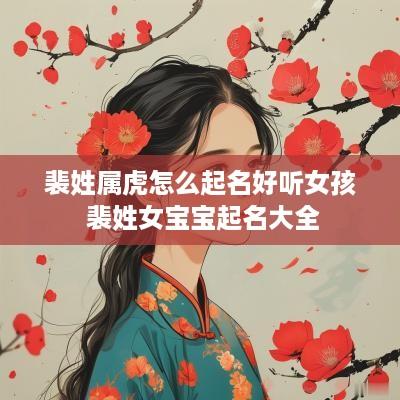 裴姓属虎怎么起名好听女孩 裴姓女宝宝起名大全