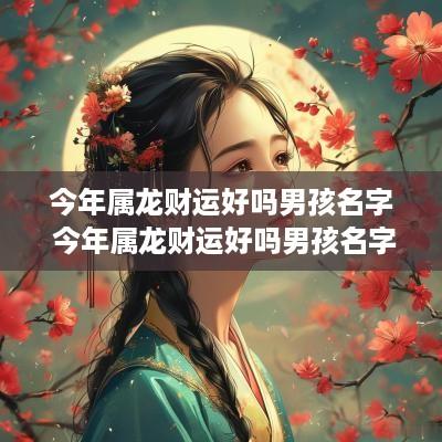 今年属龙财运好吗男孩名字 今年属龙财运好吗男孩名字叫什么