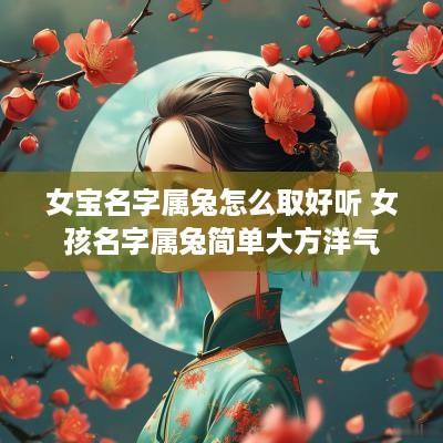 女宝名字属兔怎么取好听 女孩名字属兔简单大方洋气