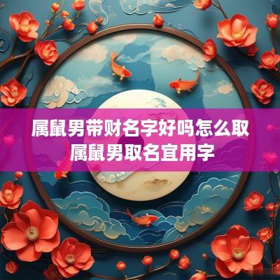 属鼠男带财名字好吗怎么取 属鼠男取名宜用字