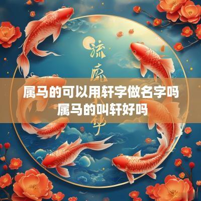 属马的可以用轩字做名字吗 属马的叫轩好吗