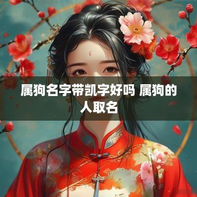 属狗名字带凯字好吗 属狗的人取名