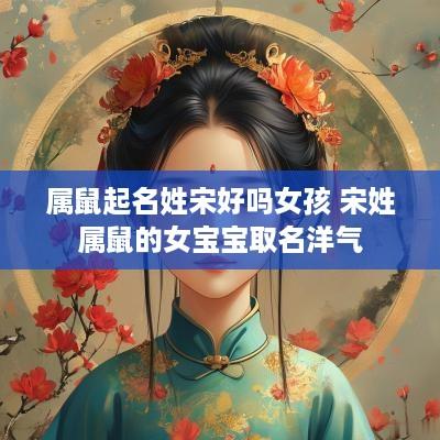 属鼠起名姓宋好吗女孩 宋姓属鼠的女宝宝取名洋气