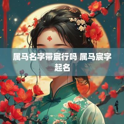 属马名字带宸行吗 属马宸字起名