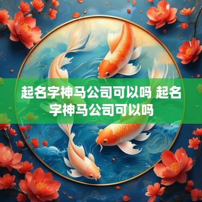 起名字神马公司可以吗 起名字神马公司可以吗