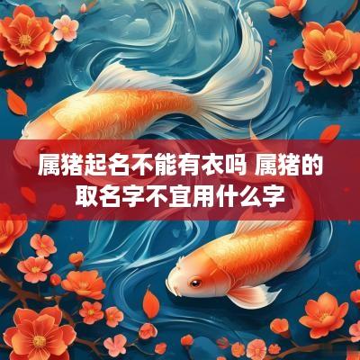 属猪起名不能有衣吗 属猪的取名字不宜用什么字