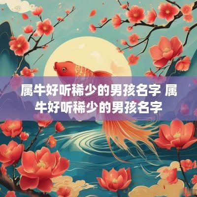 属牛好听稀少的男孩名字 属牛好听稀少的男孩名字