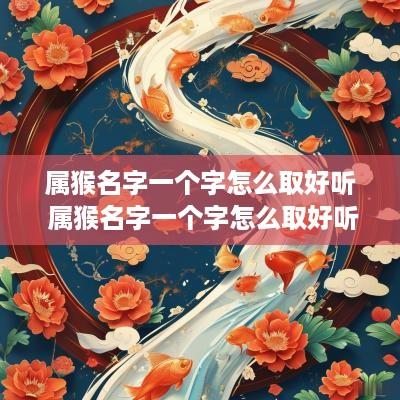 属猴名字一个字怎么取好听 属猴名字一个字怎么取好听点