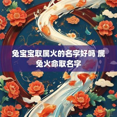 兔宝宝取属火的名字好吗 属兔火命取名字