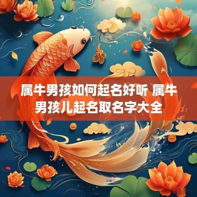 属牛男孩如何起名好听 属牛男孩儿起名取名字大全