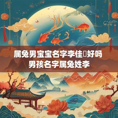 属兔男宝宝名字李佳玥好吗 男孩名字属兔姓李