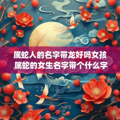 属蛇人的名字带龙好吗女孩 属蛇的女生名字带个什么字好?