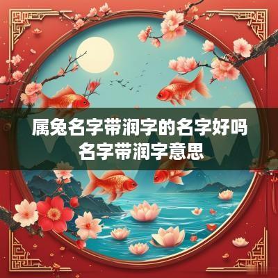 属兔名字带润字的名字好吗 名字带润字意思