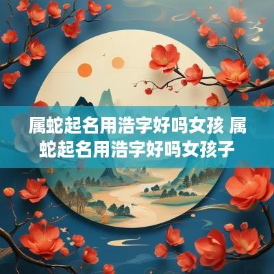 属蛇起名用浩字好吗女孩 属蛇起名用浩字好吗女孩子